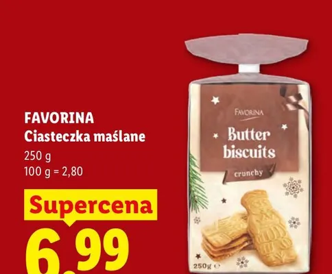 Ciasteczka maślane Favorina promocja w Lidl