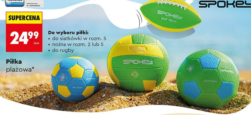 Piłka plażowa nożna Spokey rozm. 5 promocja w Biedronka