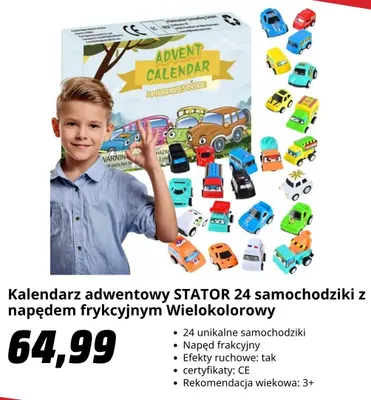 Kalendarz adwentowy Stator 24 samochodziki z napędem frykcyjnym wielokolorowy promocja w Media Markt