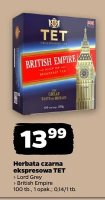 Herbata czarna ekspresowa British Empire TET promocja w Netto