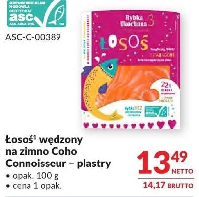 Łosoś wędzony na zimno Coho Connoisseur – plastry promocja w Makro
