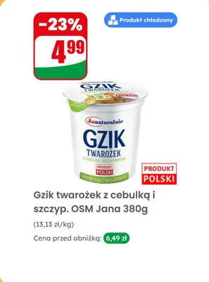 Gzik twarożek z cebulką i szczypiorkiem  promocja w Dino