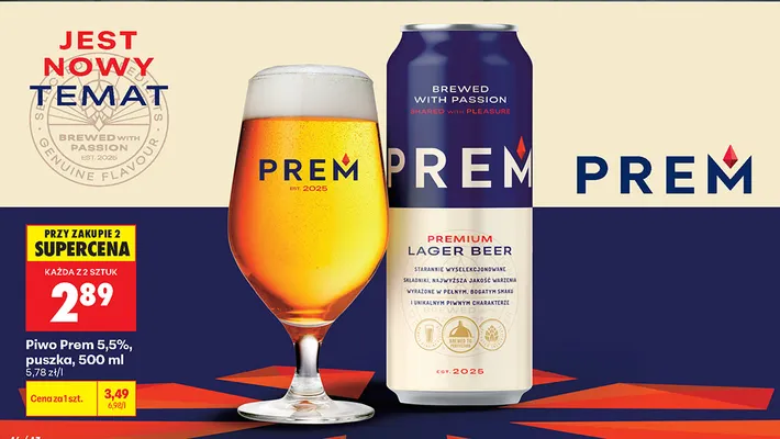 Piwo Prem 5,5% promocja w Biedronka