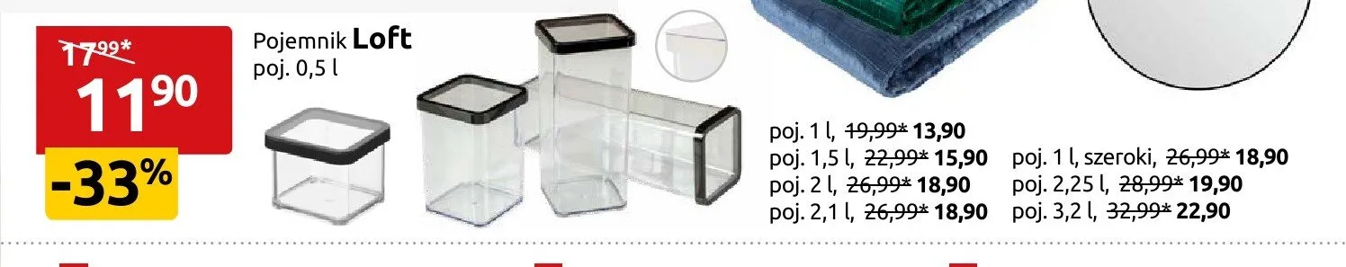 Pojemnik Loft 0,5 l promocja w Black Red White