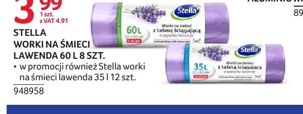 Worki na śmieci lawenda 60 l Stella promocja w Selgros