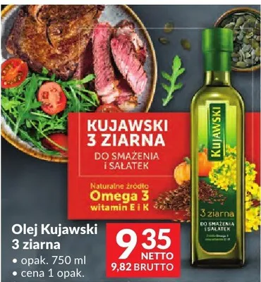 Olej Kujawski 3 ziarna do smażenia i sałatek promocja w Makro