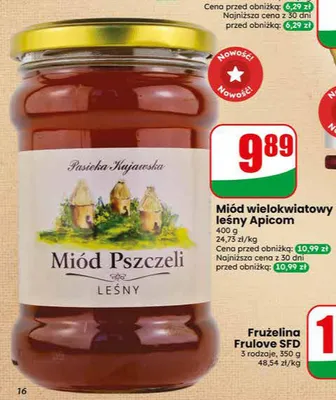 Miód wielokwiatowy leśny Apicom promocja w Dino