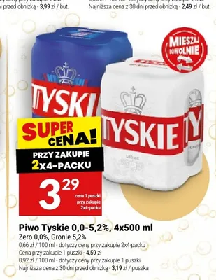 Piwo Tyskie Gronie 5,2% 4-pak 500 ml promocja w Twój Market