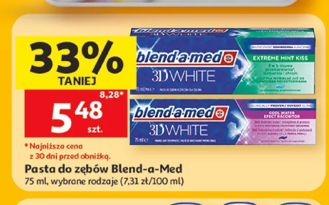 Pasta do zębów Blend-a-Med 3D White promocja w Auchan