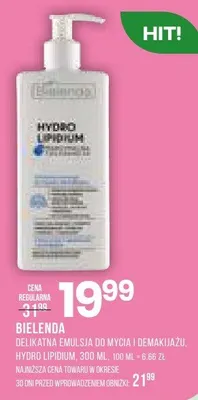 Delikatna emulsja do mycia i demakijażu Bielenda Hydro Lipidium promocja w Drogerie Natura