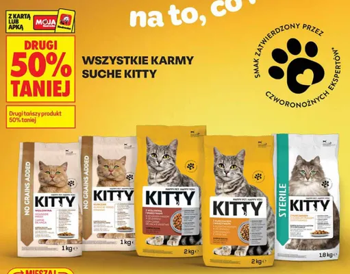 Karma sucha dla kota No Grains Added kurczak Kitty promocja w Biedronka