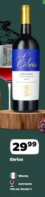 Wino czerwone Ebrius wytrawne promocja w Netto