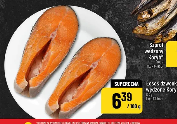 Łosoś dzwonko wędzone Koryb promocja w POLOmarket