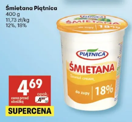 Śmietana Piątnica 18% promocja w Delikatesy Centrum