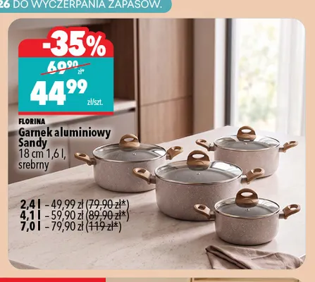 Garnek aluminiowy Sandy 2,4 l Florina promocja w Biedronka Home