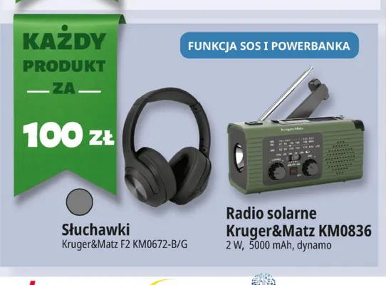Słuchawki Kruger & Matz F2 KM0672-B/G promocja w Leclerc