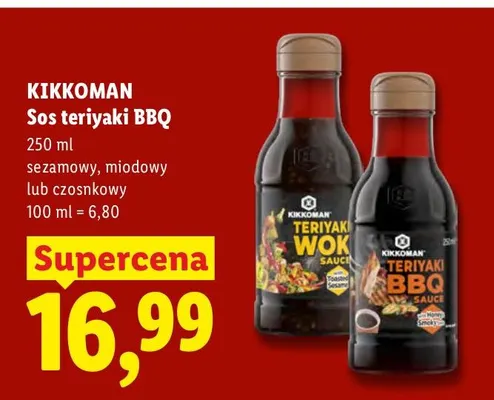 Sos teriyaki BBQ sezamowy Kikkoman promocja w Lidl