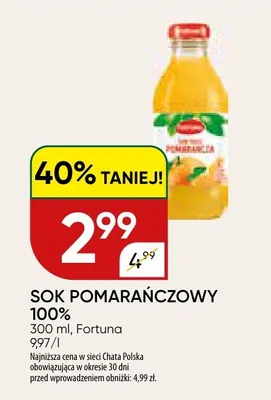 Sok pomarańczowy 100% promocja w Chata Polska