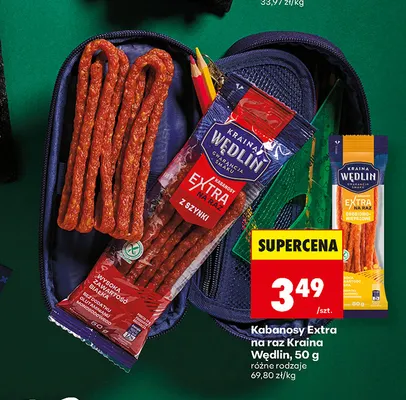 Kabanosy Extra na raz Kraina Wędlin drobiowo-wieprzowe promocja w Biedronka