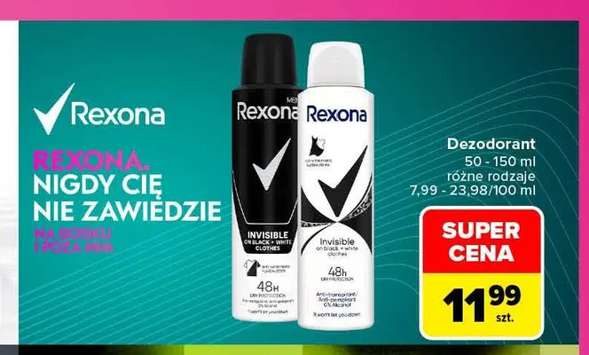 Dezodorant Rexona promocja w Carrefour