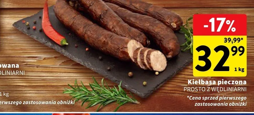 Kiełbasa pieczona Prosto z Wędliniarni promocja w Intermarche
