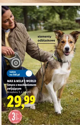 Smycz z mechanizmem zwijającym XXL Max & Mila's World promocja w Lidl