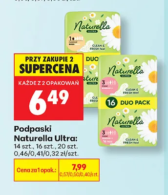 Podpaski Naturella Ultra promocja w Biedronka
