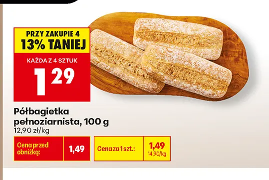 Półbagietka pełnoziarnista promocja w Biedronka