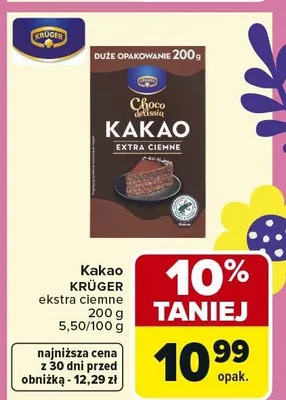Kakao ekstra ciemne promocja w Carrefour
