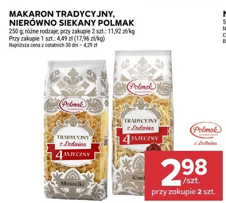 Makaron tradycyjny Polmak 4 jajeczny promocja w Stokrotka