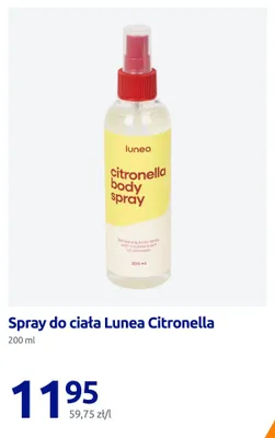 Spray do ciała Lunea Citronella promocja w Action