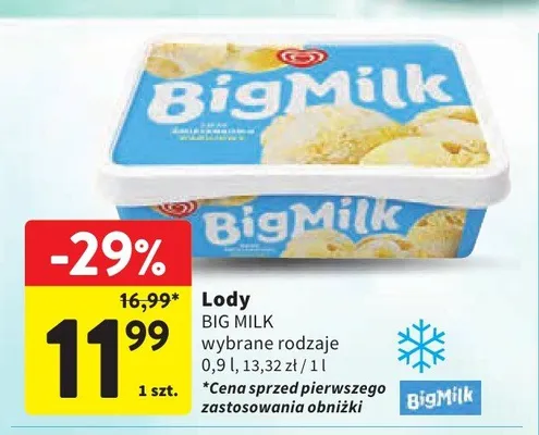 Lody Big Milk promocja w Intermarche