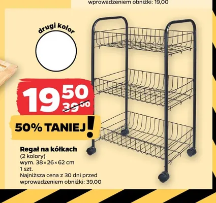 Regał na kółkach promocja w Netto