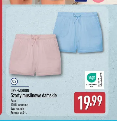 Szorty muślinowe damskie UP2FASHION promocja w Aldi
