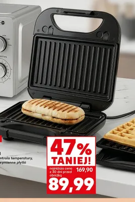 Opiekacz 3 w 1 SWITCH ON automatyczna kontrola temperatury nieprzywieralne wymienne płytki moc 750W promocja w Kaufland