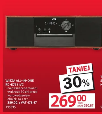 Wieża all-in-one RD-E761 Jvc promocja w Selgros