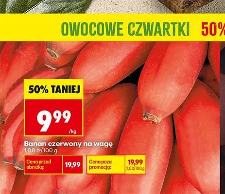 Banan czerwony na wagę promocja w Biedronka