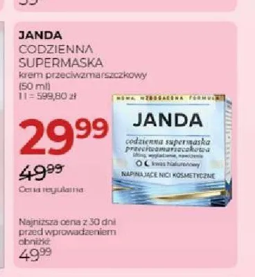 Krem przeciwzmarszczkowy Janda Codzienna Supermaska promocja w Drogerie Jawa
