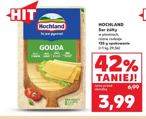 Ser żółty w plastrach Hochland promocja w Kaufland