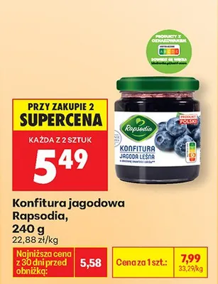 Konfitura jagodowa promocja w Biedronka