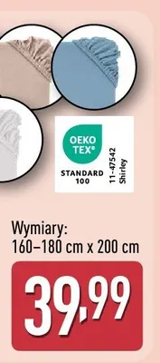 Prześcieradło z bawełną 160-180 x 200 cm promocja w Aldi