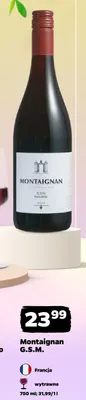 Wino czerwone wytrawne Montaignan G.S.M. Francja promocja w Netto