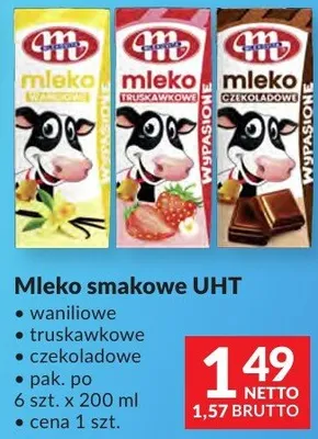 Mleko smakowe UHT waniliowe truskawkowe czekoladowe promocja w Makro