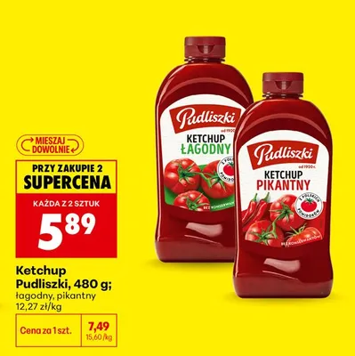 Ketchup łagodny Pudliszki promocja w Biedronka