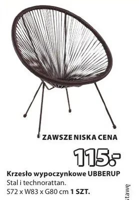 Krzesło wypoczynkowe UBBERUP promocja w Jysk