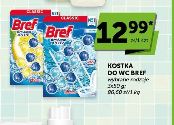 Kostka do WC Bref Power Aktiv Ocean 3-pak 50g promocja w ABC