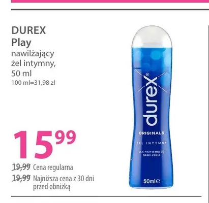 Żel intymny nawilżający Durex Play promocja w Hebe