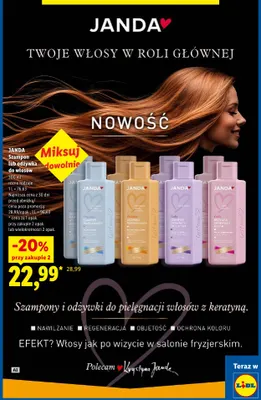 Szampon do włosów nawilżający Janda promocja w Lidl