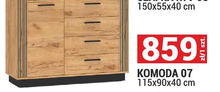 Komoda 07 System Urso kolor dąb craft złoty/czarny 115x90x40cm promocja w Merkury Market