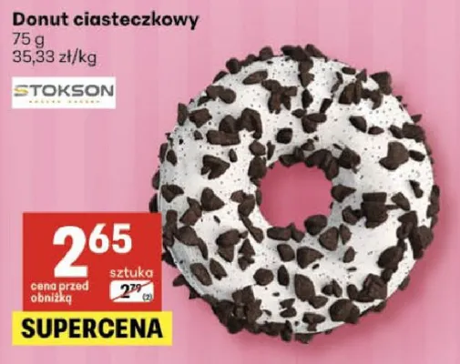 Donut ciasteczkowy Stokson promocja w Delikatesy Centrum
